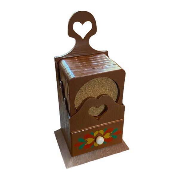 J.S.N.Y Made in Hong Kong 8ct Plastic Coasters with Plastic Holder - Picture 2 of 8